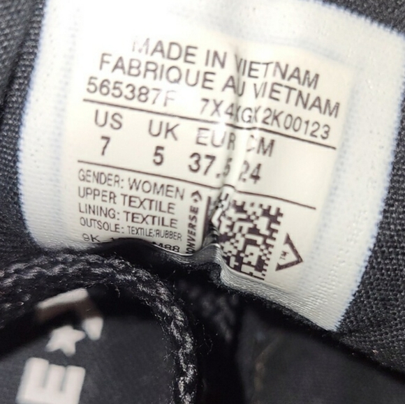 Converse All Star Chuck Taylor Madglam Glam Chevron Black Gray Sneaker Women 7 - Picture 8 of 12